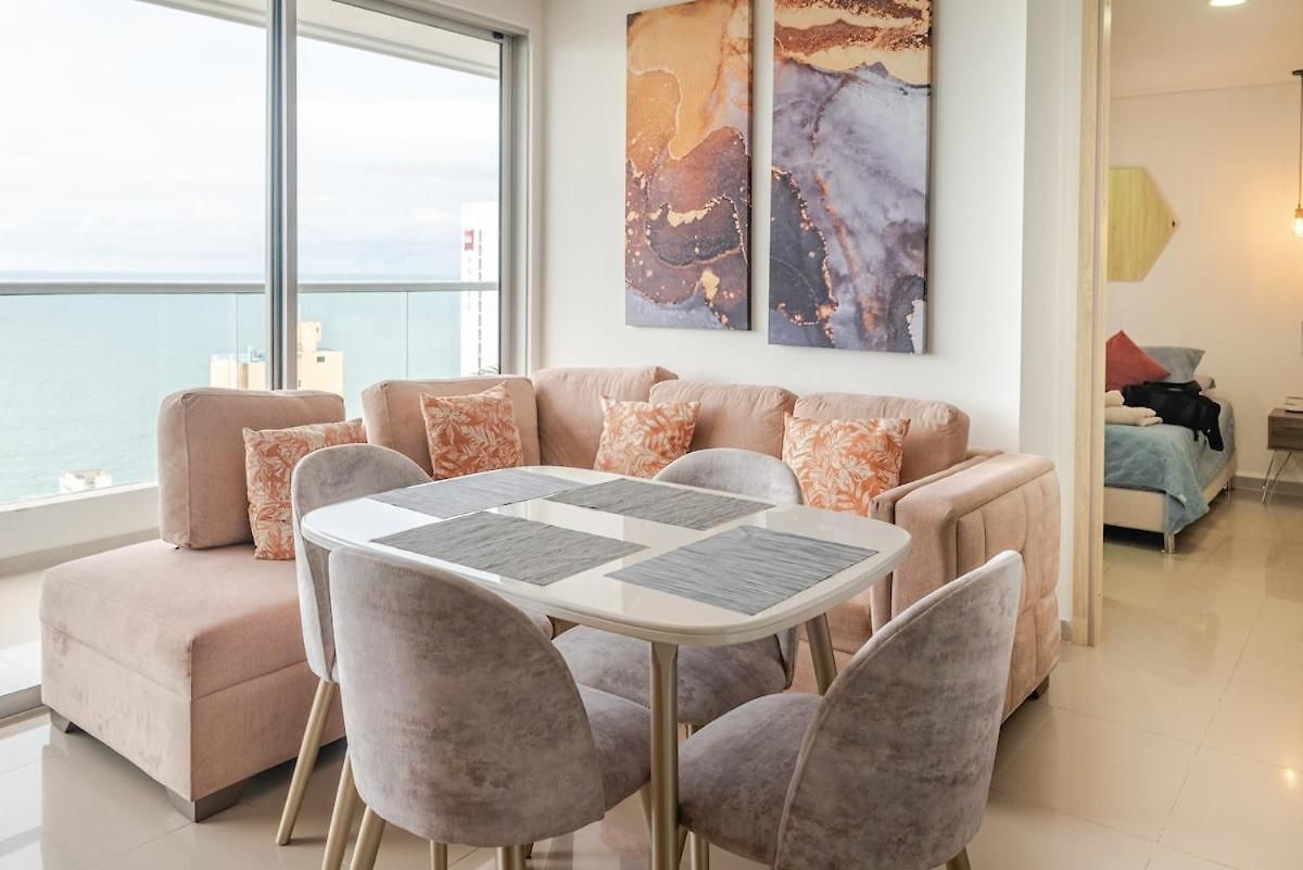 Apartamento Moderno Y Lujoso Con Vista Al Mar Piso19 - Cerca A La Ciudad Amurallada Cartagena