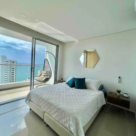 Moderno Y Lujoso Con Vista Al Mar Piso19 - Cerca A La Ciudad Amurallada Cartagena